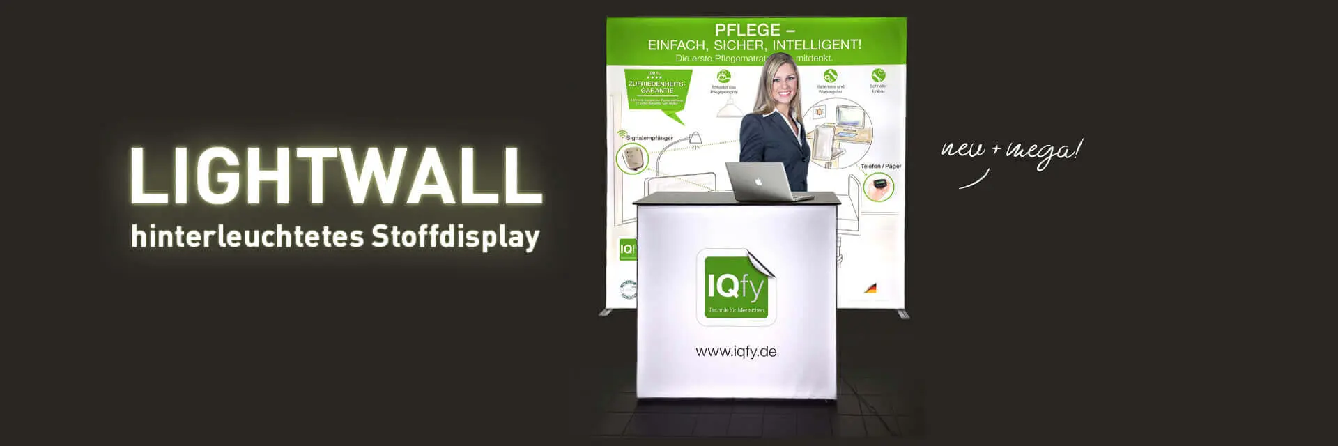 Messewand mit LED Beleuchtung