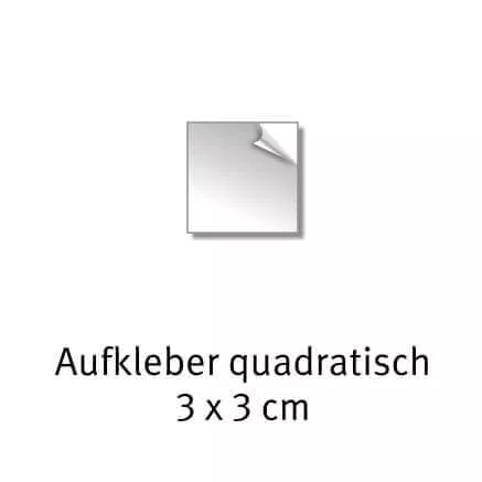 Aufkleber Quadratisch 3 x 3 cm 