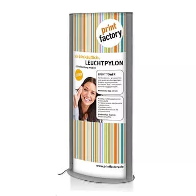 Leuchtpylon mit LED Beleuchtung und Druck