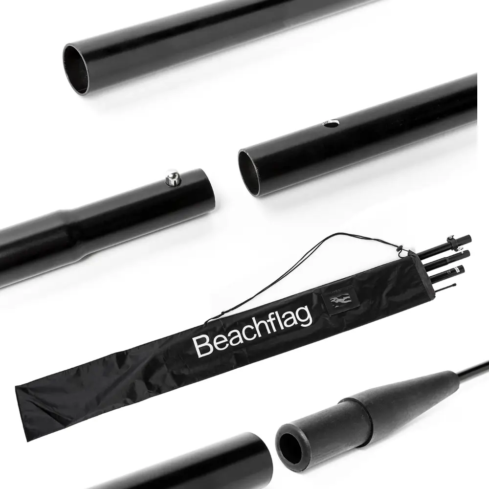 Zerlegbarer schwarzer Beachflag-Mast mit Tasche
