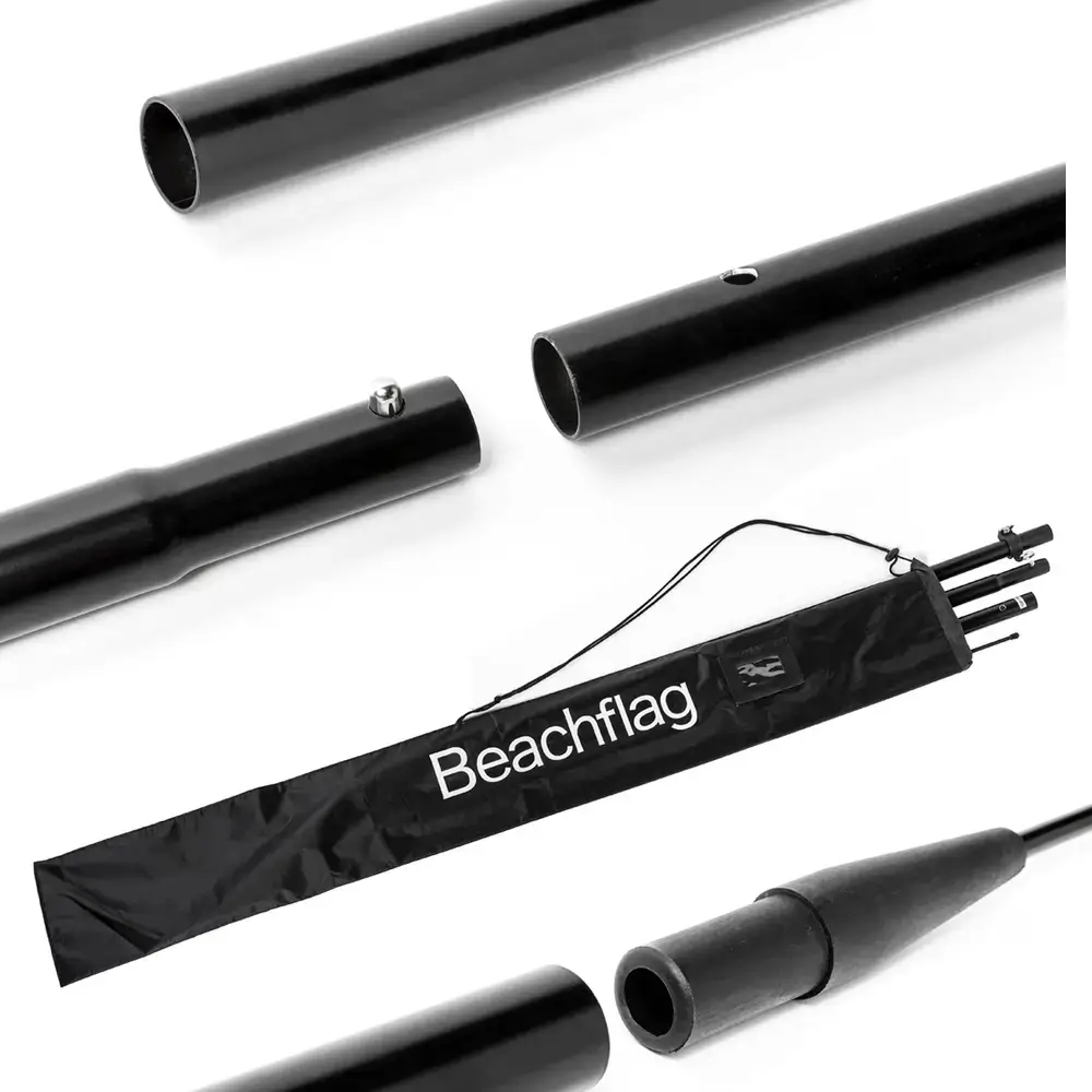 Zerlegbarer schwarzer Beachflag-Mast mit Tasche