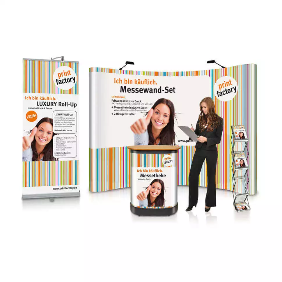 Mobile Messesysteme Displaysysteme displaysysteme Pop Up Display Roll-up Displays Messetheken, Messesysteme drucken lassen mobil