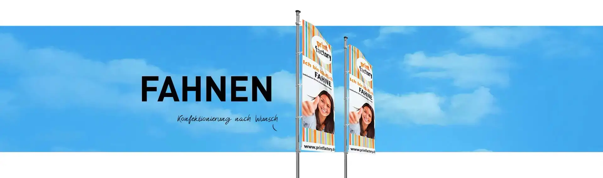 Fahnen bedrucken in Wunschgröße