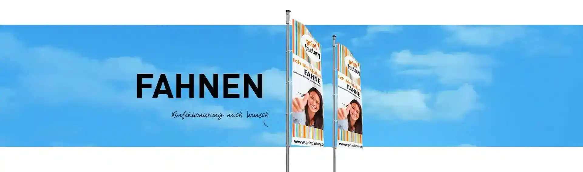 Fahnen drucken lassen im Wunschgröße