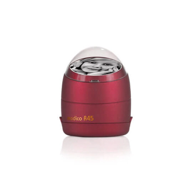 Modico R45 Stempel in Rot mit individuellem Foto oben drauf