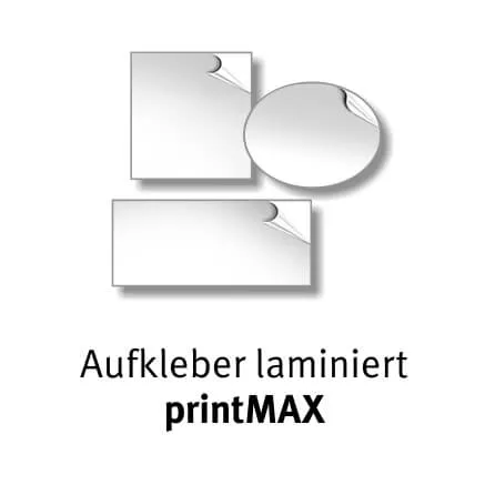 Aufkleber bedruckt und laminiert