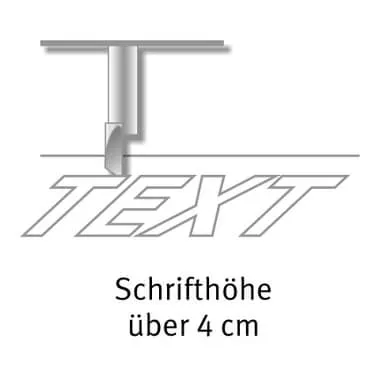 Folienplottbuchstaben über 4 cm Größe