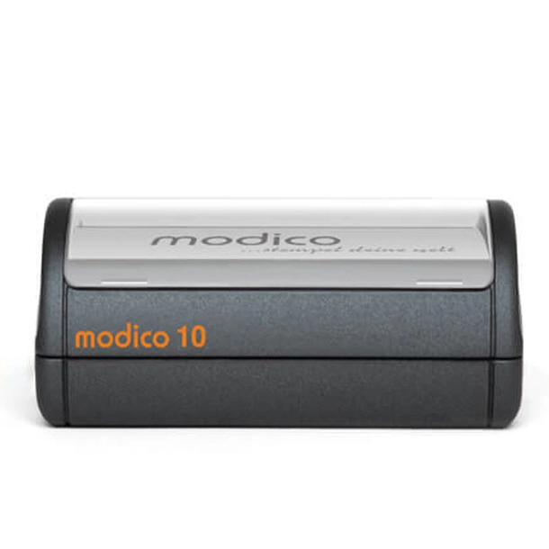 Schwarzer Modico 10 Selbstfärbestempel mit modernem Design