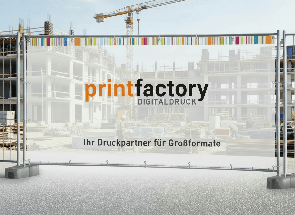Transparenter Bauzaunbanner Printfactory Digitaldruck